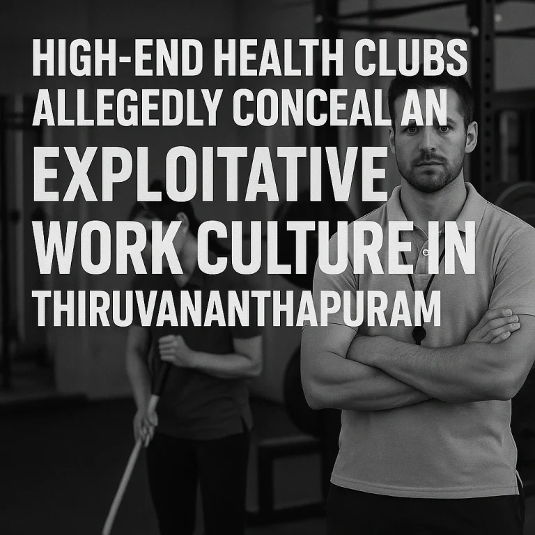 High End Health Clubs Allegedly: Conceal an Exploitative Work Culture in Thiruvananthapuram High End Health Clubs Allegedly: Conceal an Exploitative Work Culture in Thiruvananthapuram
